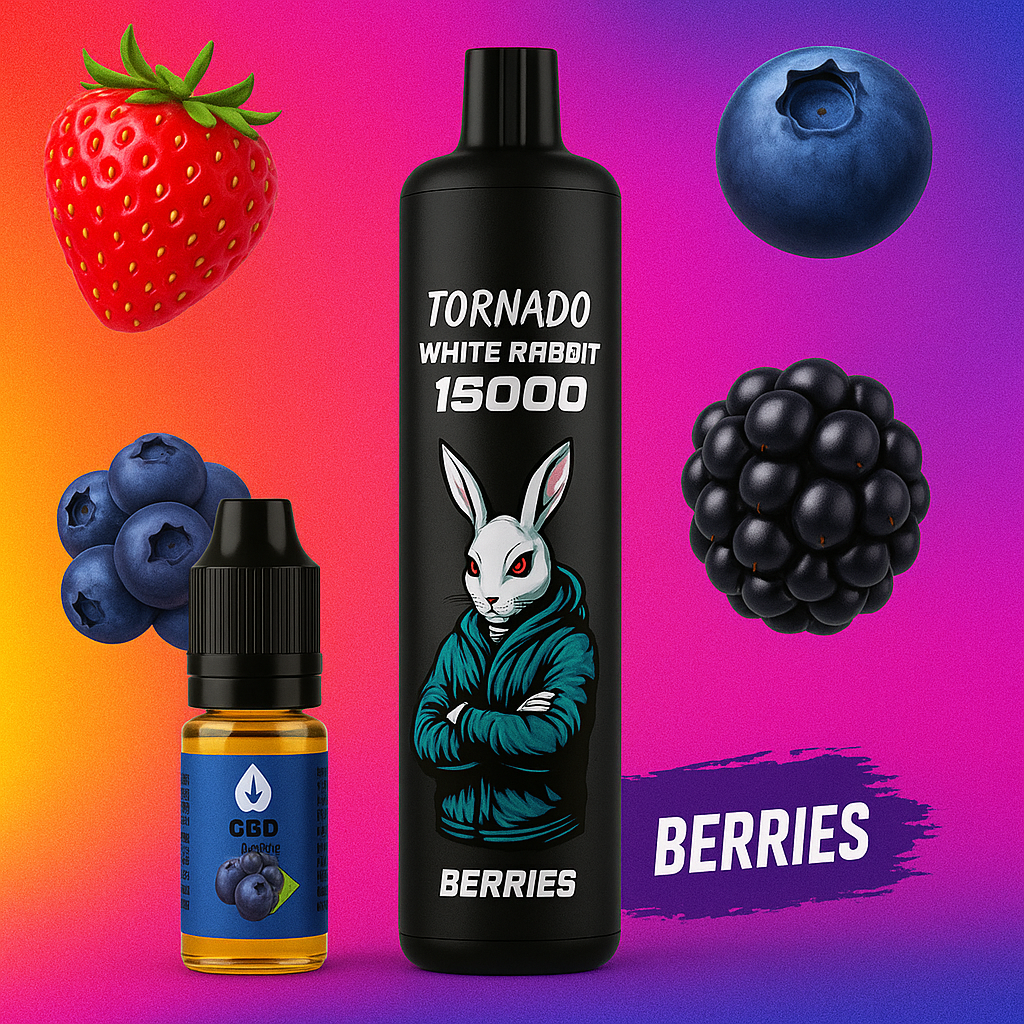 Tornado x White Rabbit 15000 Puff CBD – Saveur Berries