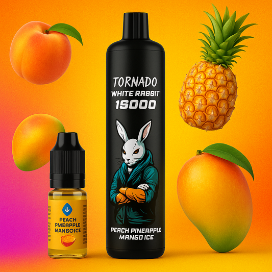 Tornado x White Rabbit 15000 Puff CBD – Saveur Peach Pineapple Mango Ice